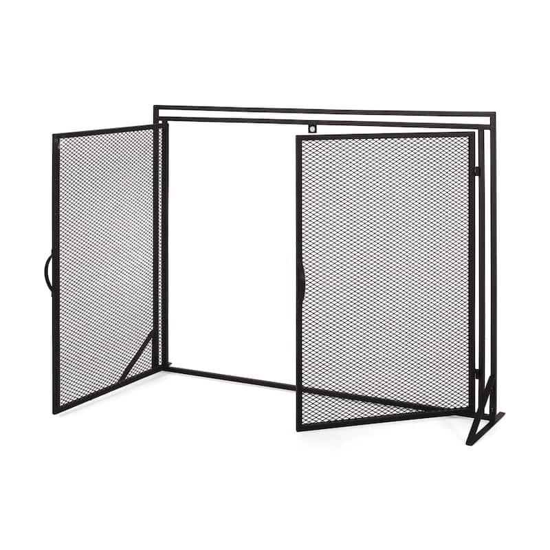 Cartwright Modern Iron Fireplace Screen by Christopher Knight Home - 30.50" H x 40.00" W and is 10.25" D
