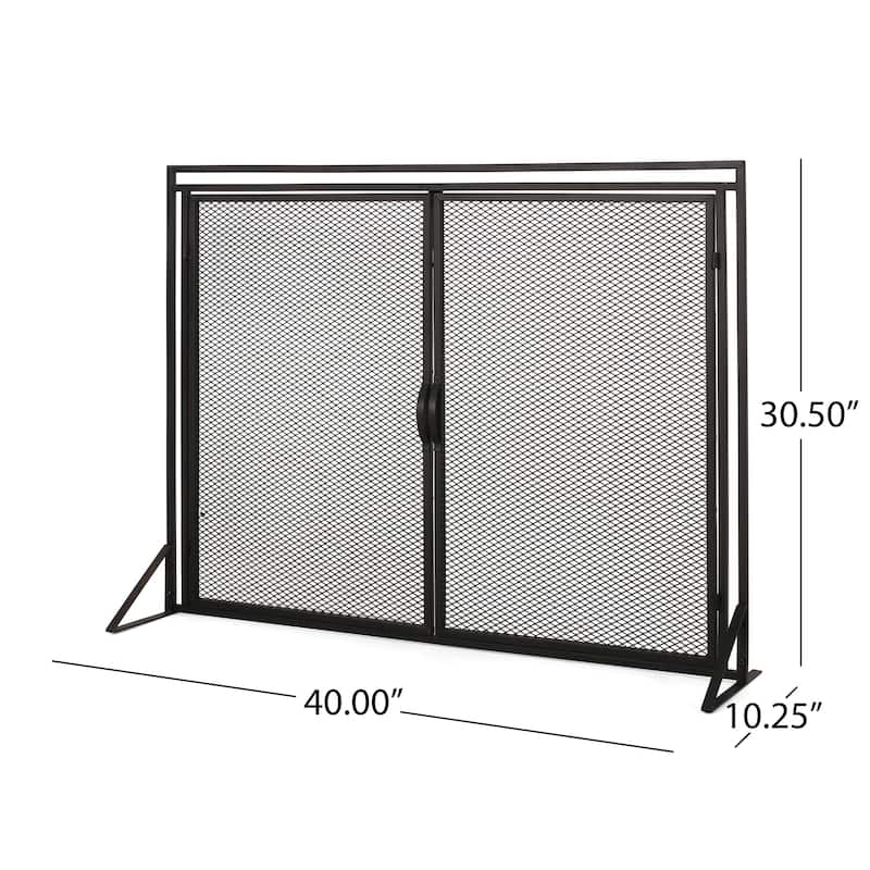 Cartwright Modern Iron Fireplace Screen by Christopher Knight Home - 30.50" H x 40.00" W and is 10.25" D