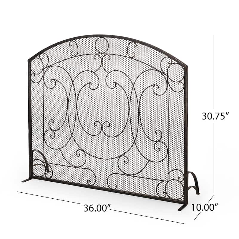 Burnell Contemporary Iron Fireplace Screen by Christopher Knight Home - 30.75" H x 36.00" W x 10.00" D