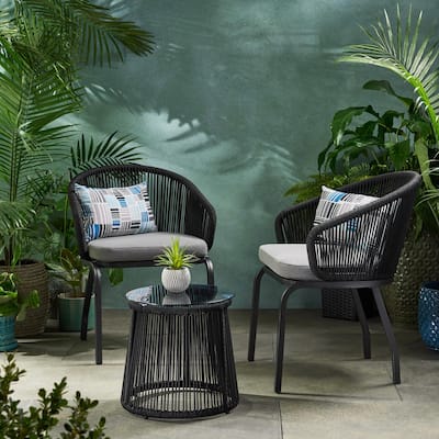 Skycrest Outdoor Modern 2 Seater Chat Set by Christopher Knight Home
