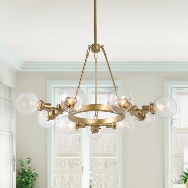 wagon wheel chandelier gold