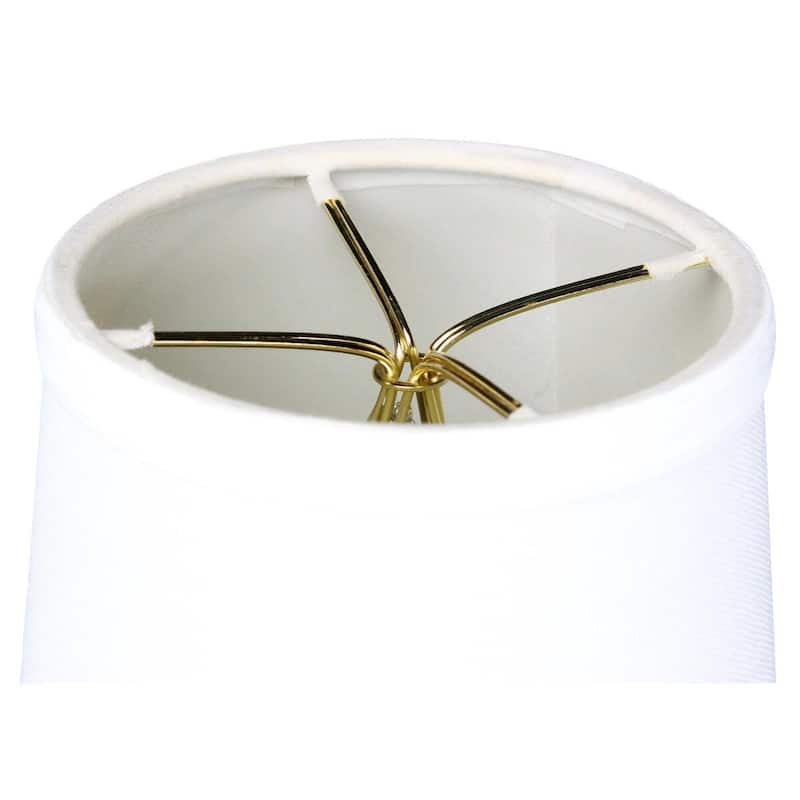 Set of 6 White Linen Drum Chandelier Clip-On Lampshade 4x5x5