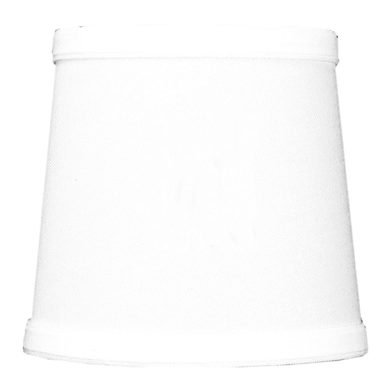 Set of 6 White Linen Drum Chandelier Clip-On Lampshade 4x5x5