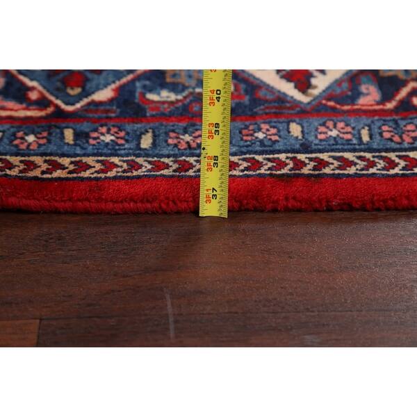 Vintage Mahal Persian Area Rug Handmade Red & Navy Blue Floral Carpet ...