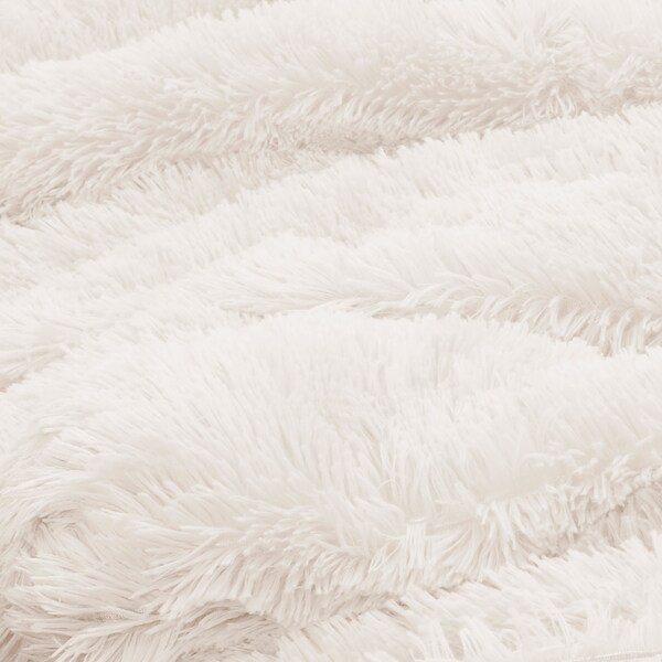 Sweet Jojo Designs White Boho Faux Fur 2pc Twin-size Duvet