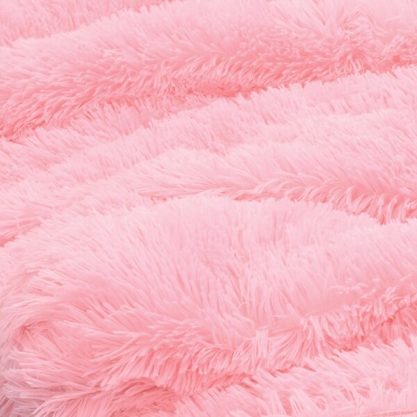 Sweet Jojo Designs Pink Boho Faux Fur 3pc Queen-size Duvet