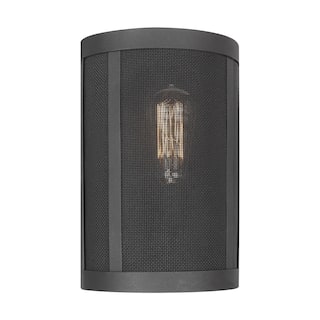 Generation Lighting Gereon traditional 1-light indoor dimmable bath vanity wall sconce in black finish.