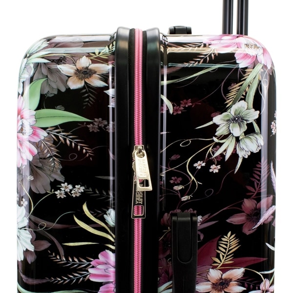 luggage with flowers