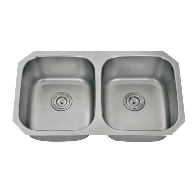 CB HOME 32" Classic Undermount 50/50 Double Bowl Kitchen Sink - 32'' - 32'' - Stainless Steel