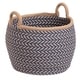 preview thumbnail 15 of 16, Colonial Mills Preve Indoor Outdoor Polypropylene Soft Braided Basket 15"x15"x15" - Taupe & Blue