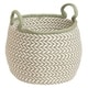 preview thumbnail 18 of 16, Colonial Mills Preve Indoor Outdoor Polypropylene Soft Braided Basket 12"x12"x12" - White & Green