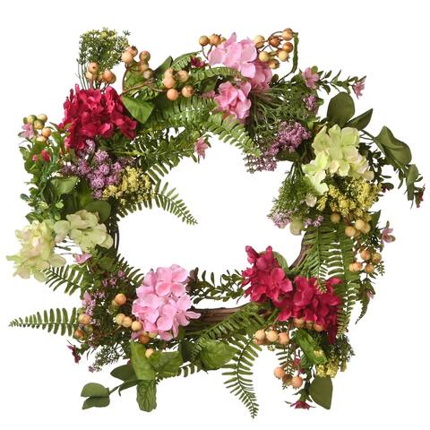 22" Hydrangea Flowers Wreath