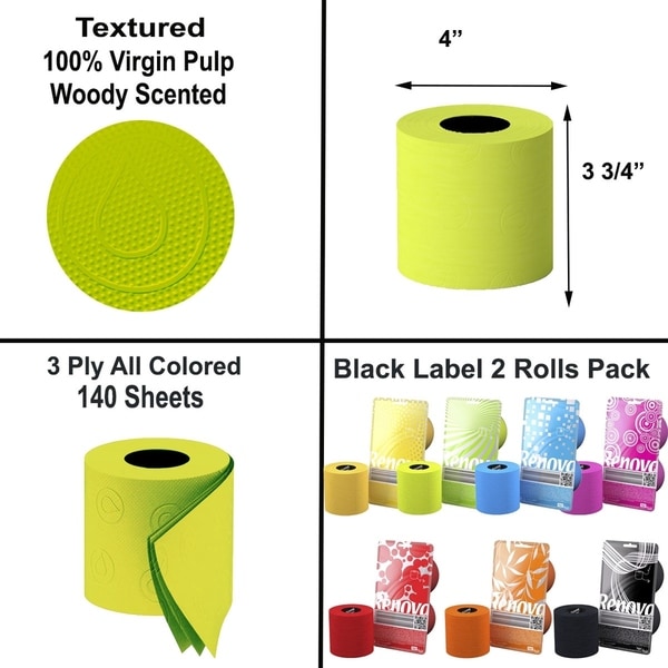 Renova Black Toilet Paper 2 Rolls Pack