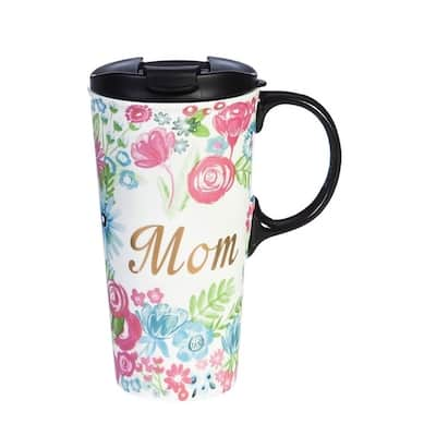 Mom 17 fl. oz. Ceramic Travel Cup with Matching Gift Box