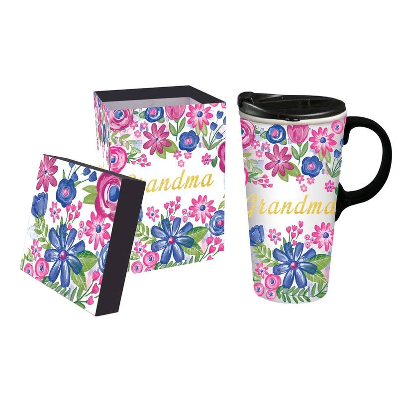 Grandma 17 fl. oz. Ceramic Travel Cup with Matching Gift Box