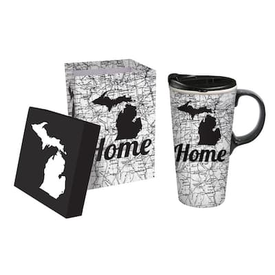 State of Michigan 17 fl. oz. Ceramic Travel Cup with Matching Gift Box