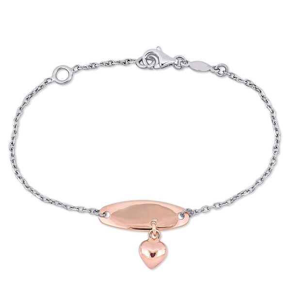 white gold heart charm bracelet