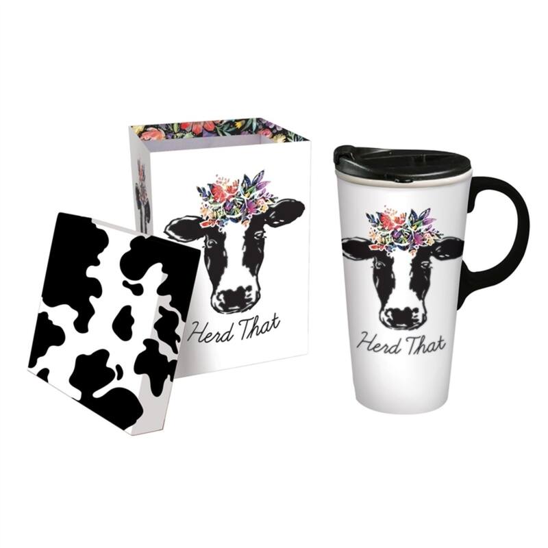 Herd That 17 fl. oz. Ceramic Travel Cup w/ Tritan Lid and Matching Gift Box