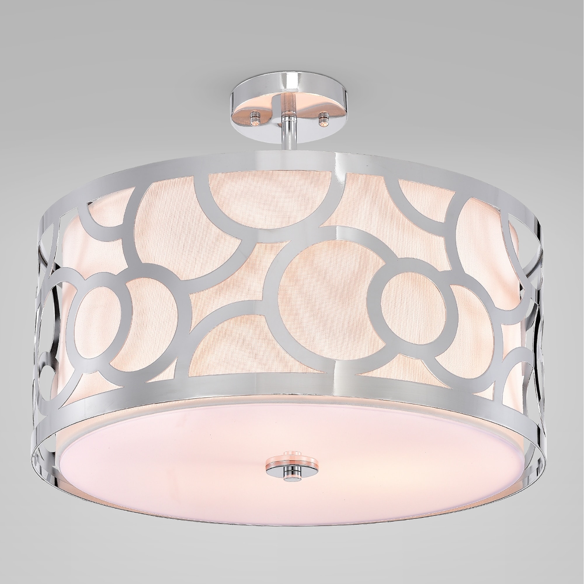 Warehouse of Tiffany Yggers Chrome 3-light Chandelier