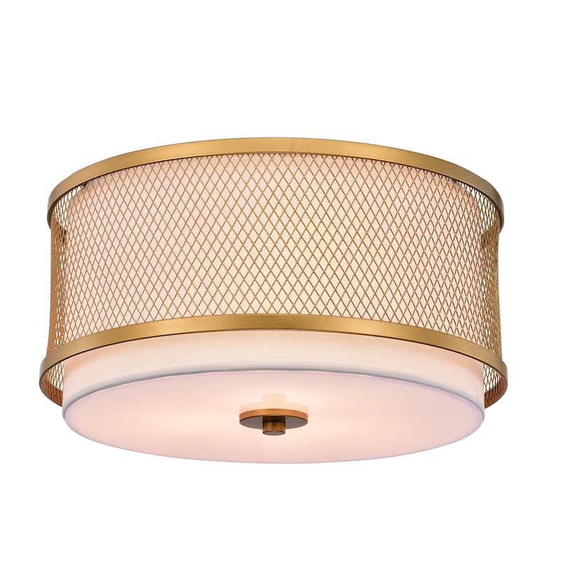 Julu Gold Semi-Flush Three Light Flush Mount Chandelier