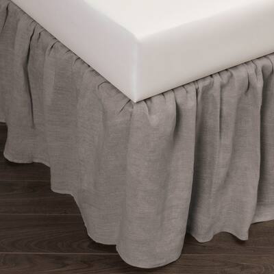 Cottage Home Sillo Grey Linen 3 Piece Tuck In Bed Skirt