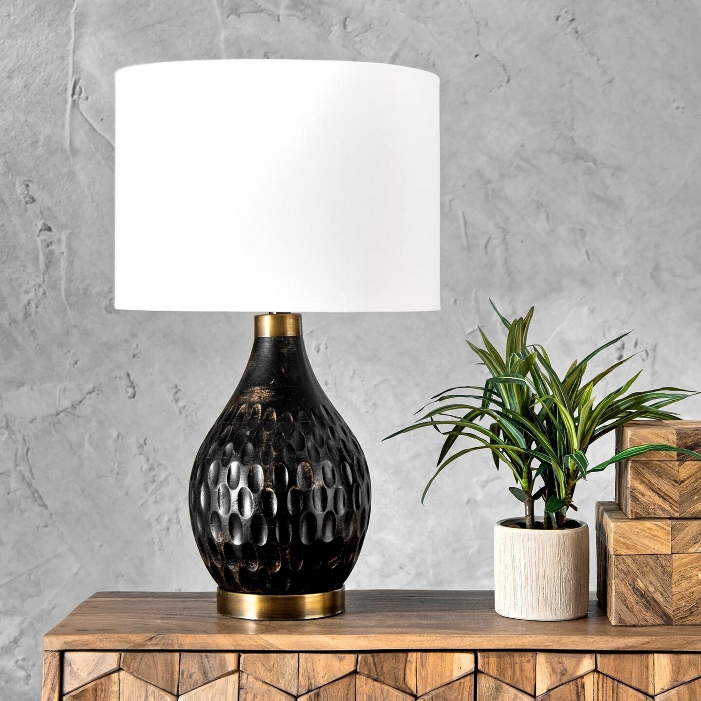 prescott bronze glass table lamp