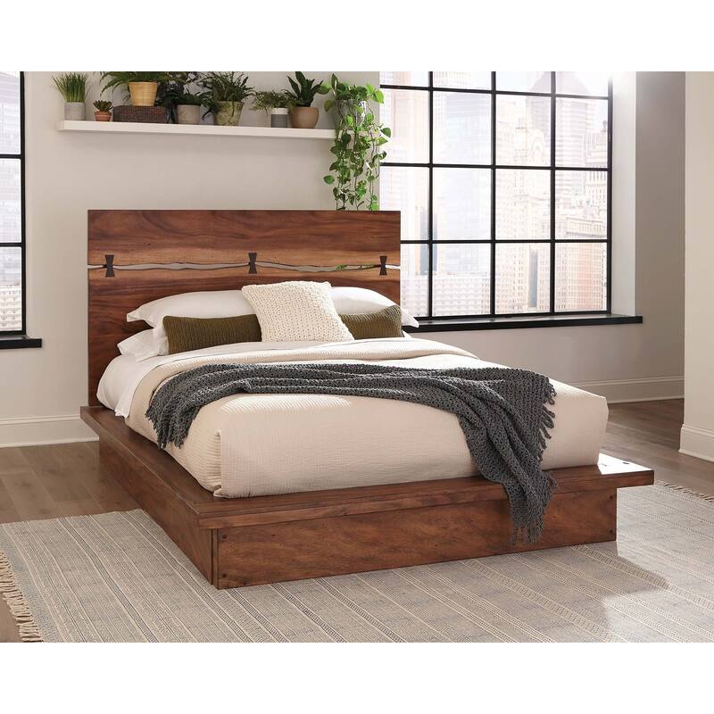 Mallory Smokey Walnut and Coffee Bean Platform Bed - King