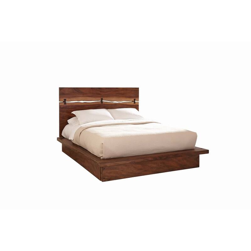 Mallory Smokey Walnut and Coffee Bean Platform Bed