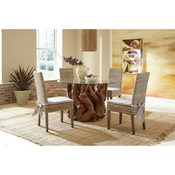 Shop Black Friday Deals On Berna Khaki And Grey Washed Upholstered Dining Chairs Set Of 2 On Sale Overstock 30692049