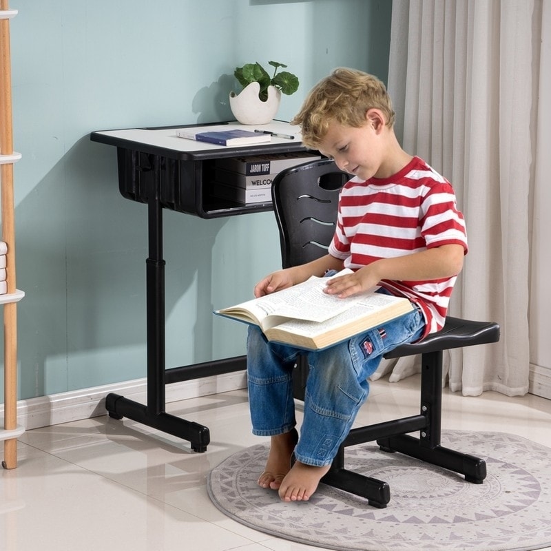 Shop Height Adjustable Childrens Desk And Chair Set Kids