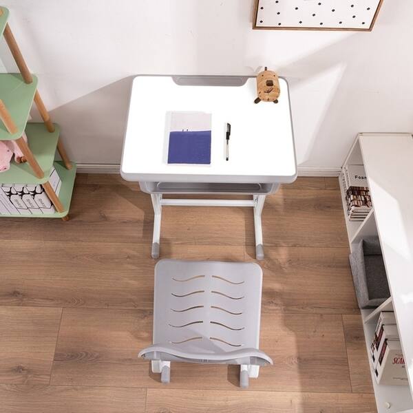 Adjustable Kids Desk And Chairs Set With Storage Space Student School Desk Set On Sale Overstock 30693605