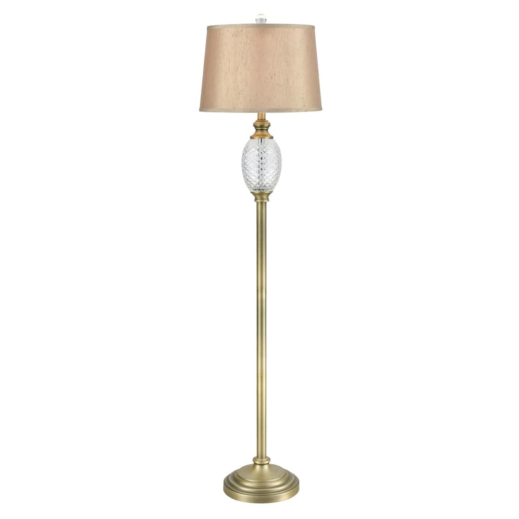 Brass Pineapple 24 Lead Hand Cut Crystal Floor Lamp
