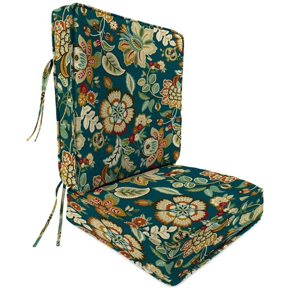 2 Piece Deep Seat Chair Cushion in Telfair Peacock