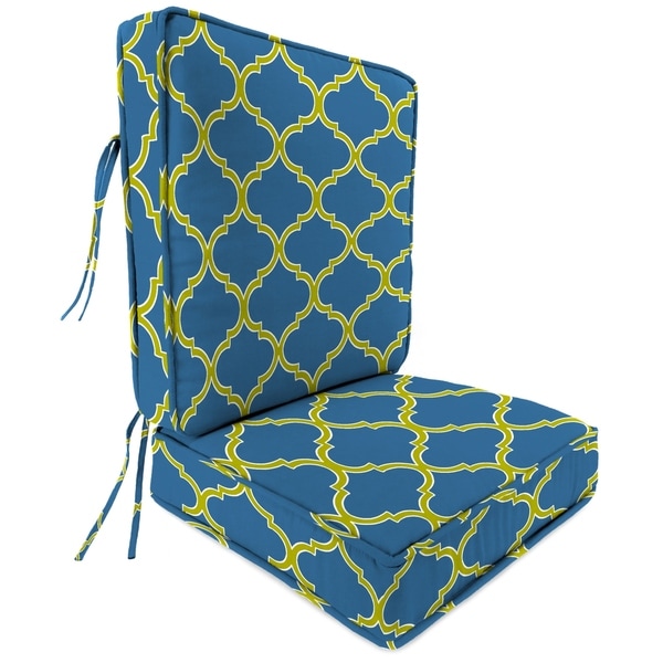 2 Piece Deep Seat Chair Cushion in Irondaze Cobalt