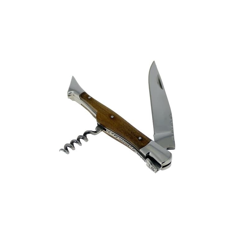 French Home Laguiole Connoisseur Pocket Knife with Cork Screw Olive Wood.