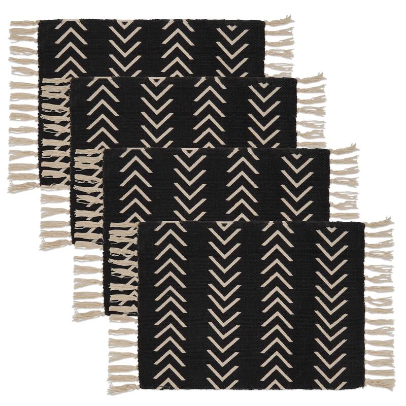 Cotton Placemats With Chevron Design (Set of 4)