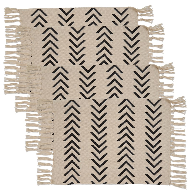 Cotton Placemats With Chevron Design (Set of 4)