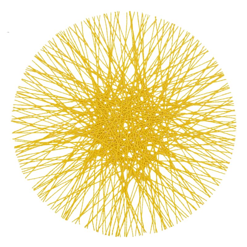 Paper Placemats With Straw Design (Set of 4) - Yellow