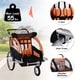 preview thumbnail 4 of 8, Aosom Elite 2-Seat Kid Bicycle Trailer / Jogger with Windows and Canopy, Includes Coupler Attachment, Orange / Black