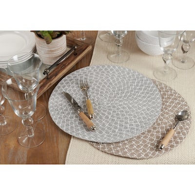 Round Placemats With Woven Design (Set of 4)