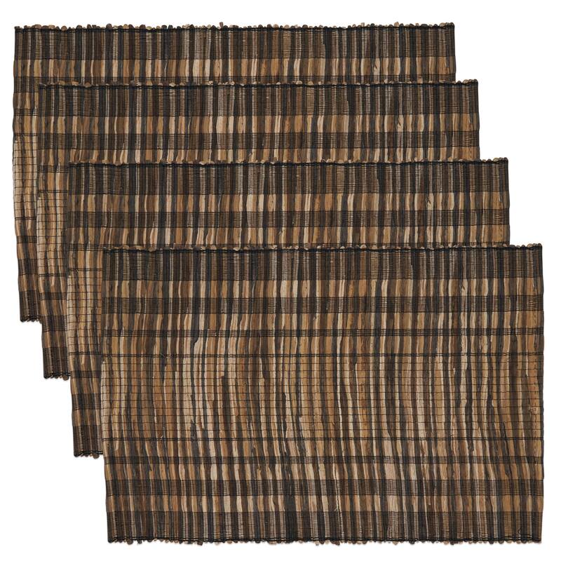 Water Hyacinth Placemats With Striped Design (Set of 4)