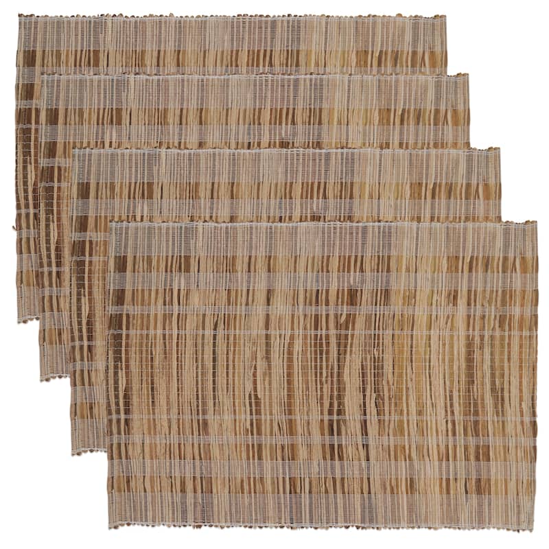 Water Hyacinth Placemats With Striped Design (Set of 4)
