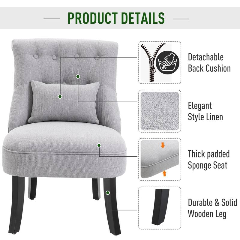 Copper Grove Tigre Fabric-upholstered Small Accent Chair with Wood Legs and Pillow - 20.75*27.25*30.25