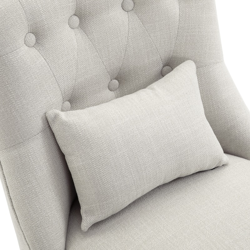 Copper Grove Tigre Fabric-upholstered Small Accent Chair with Wood Legs and Pillow - 20.75*27.25*30.25