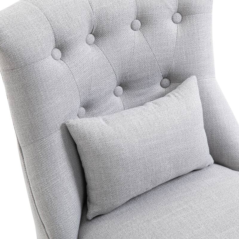 Copper Grove Tigre Fabric-upholstered Small Accent Chair with Wood Legs and Pillow - 20.75*27.25*30.25
