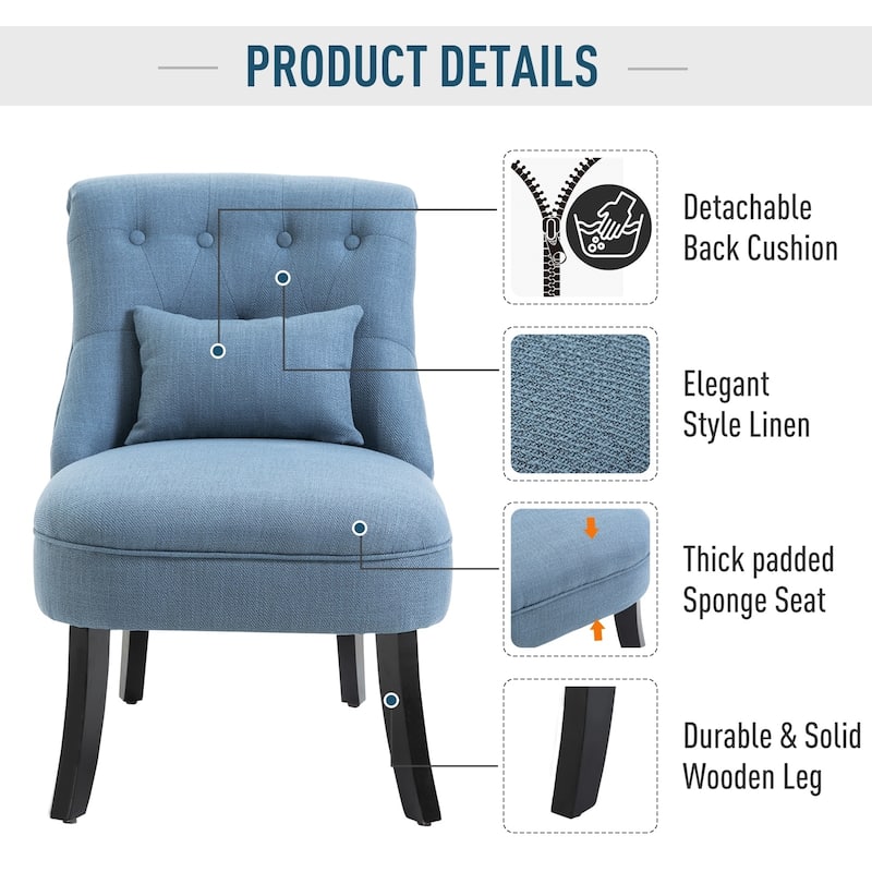 Copper Grove Tigre Fabric-upholstered Small Accent Chair with Wood Legs and Pillow - 20.75*27.25*30.25