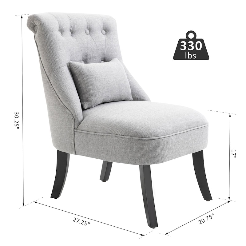 Copper Grove Tigre Fabric-upholstered Small Accent Chair with Wood Legs and Pillow - 20.75*27.25*30.25