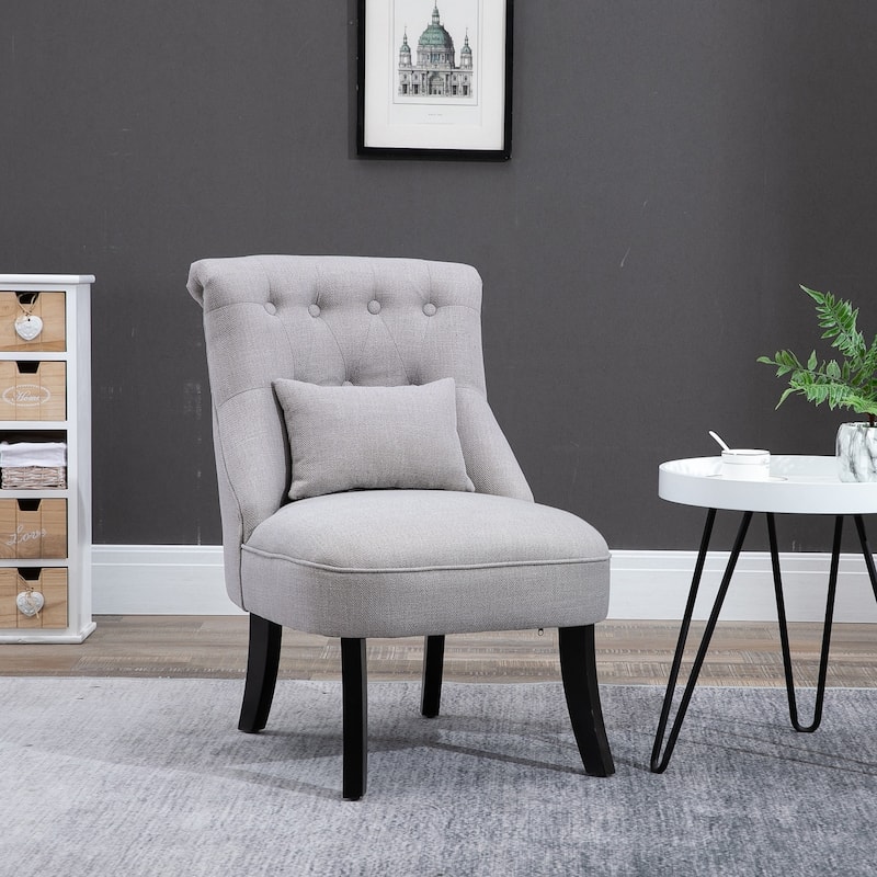 Copper Grove Tigre Fabric-upholstered Small Accent Chair with Wood Legs and Pillow - 20.75*27.25*30.25 - Grey