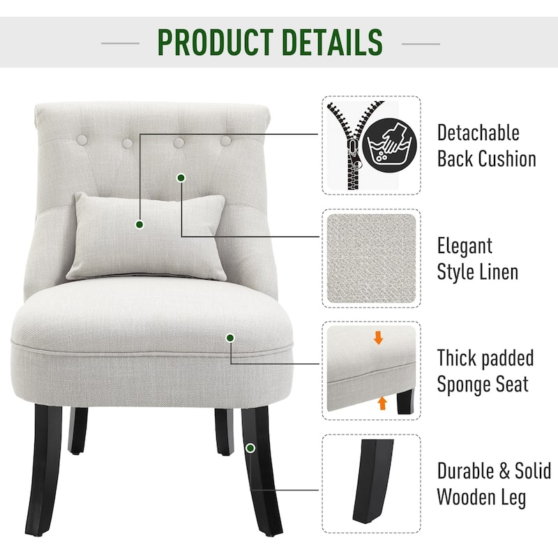 Copper Grove Tigre Fabric-upholstered Small Accent Chair with Wood Legs and Pillow - 20.75*27.25*30.25