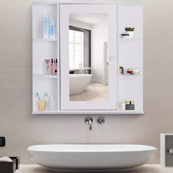 HOMCOM Under Sink Bathroom Cabinet with 2 Doors and Shelf